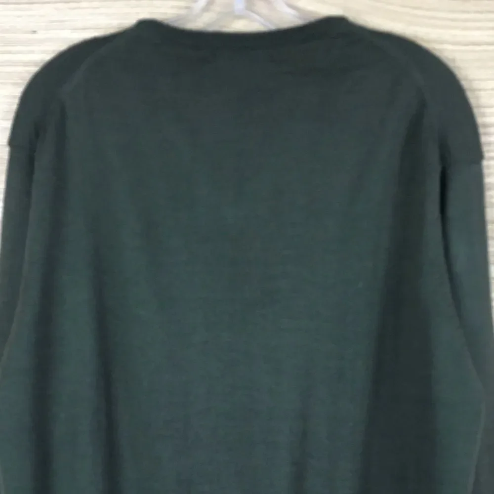 PORTO CRUZ NWT Vtg Wool Blend V-Neck  Sweater Pullover In Military Green Sz L/G